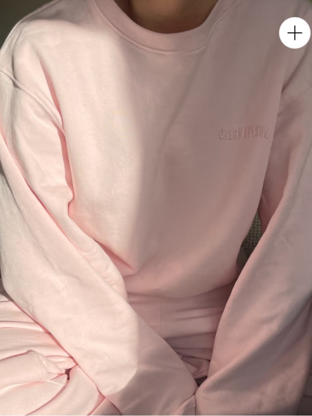 Djerf Avenue Pastel Pink Cozy Sweatshirt - Picture 2 of 5
